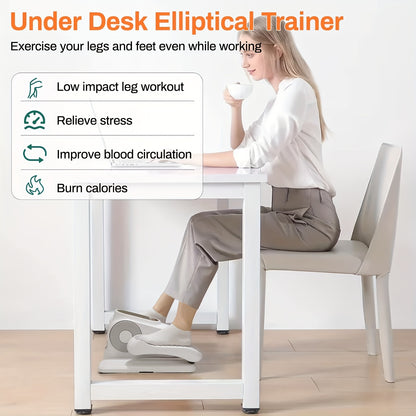 Eliptical Trainer – Indoorfiets – Hometrainer – Fitnessfiets – Crosstrainer – Elektrische Step Machine – 2 Modi – 12 Snelheidsinstellingen – Compact – Hydraulische Weerstand – Wit