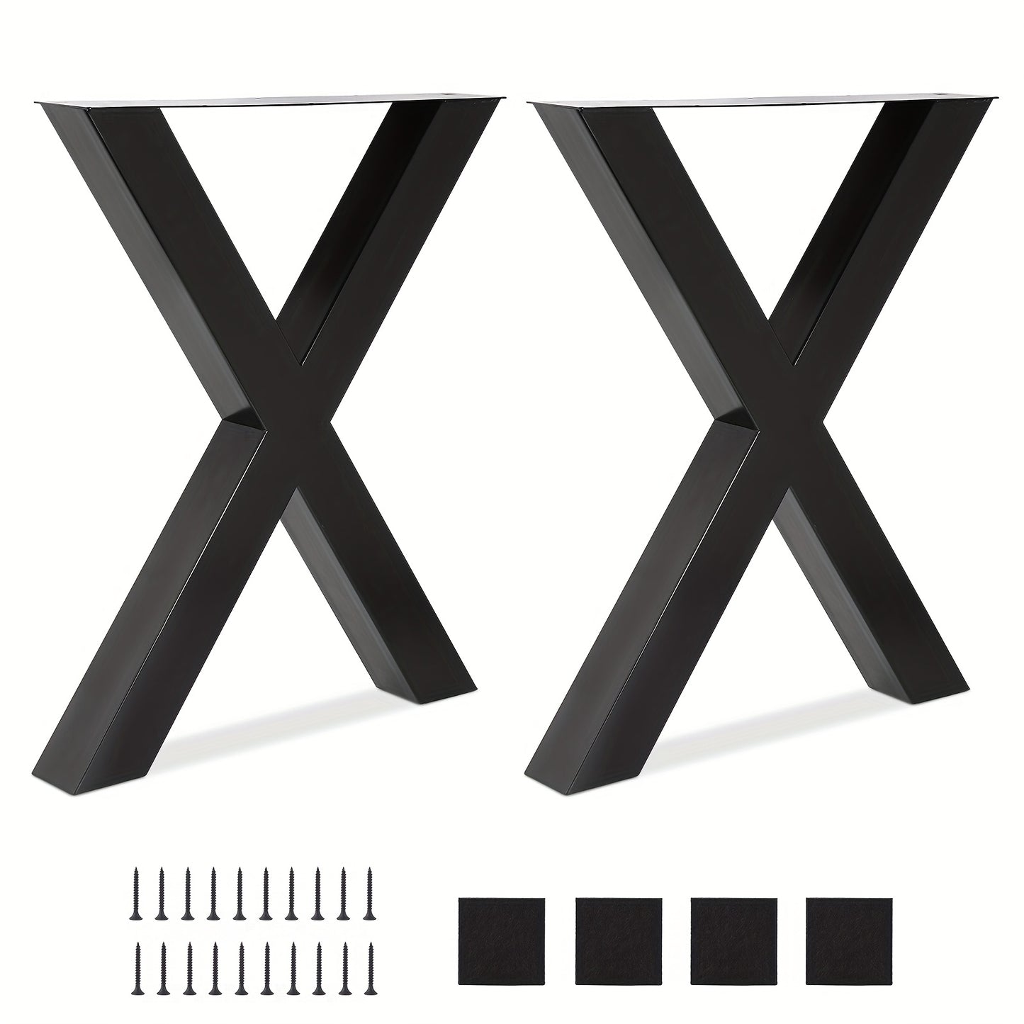 Metalen Tafelpoten – Tafelpoot Set – Tafelonderstel – Stalen Poten – X-Frame Onderstel – Draagvermogen 1000 kg – Eenvoudige Montage – Zwart