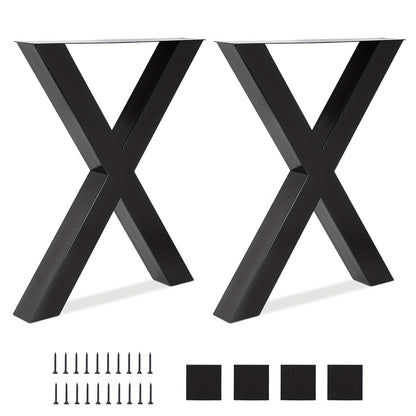 Metalen Tafelpoten – Tafelpoot Set – Tafelonderstel – Stalen Poten – X-Frame Onderstel – Draagvermogen 1000 kg – Eenvoudige Montage – Zwart
