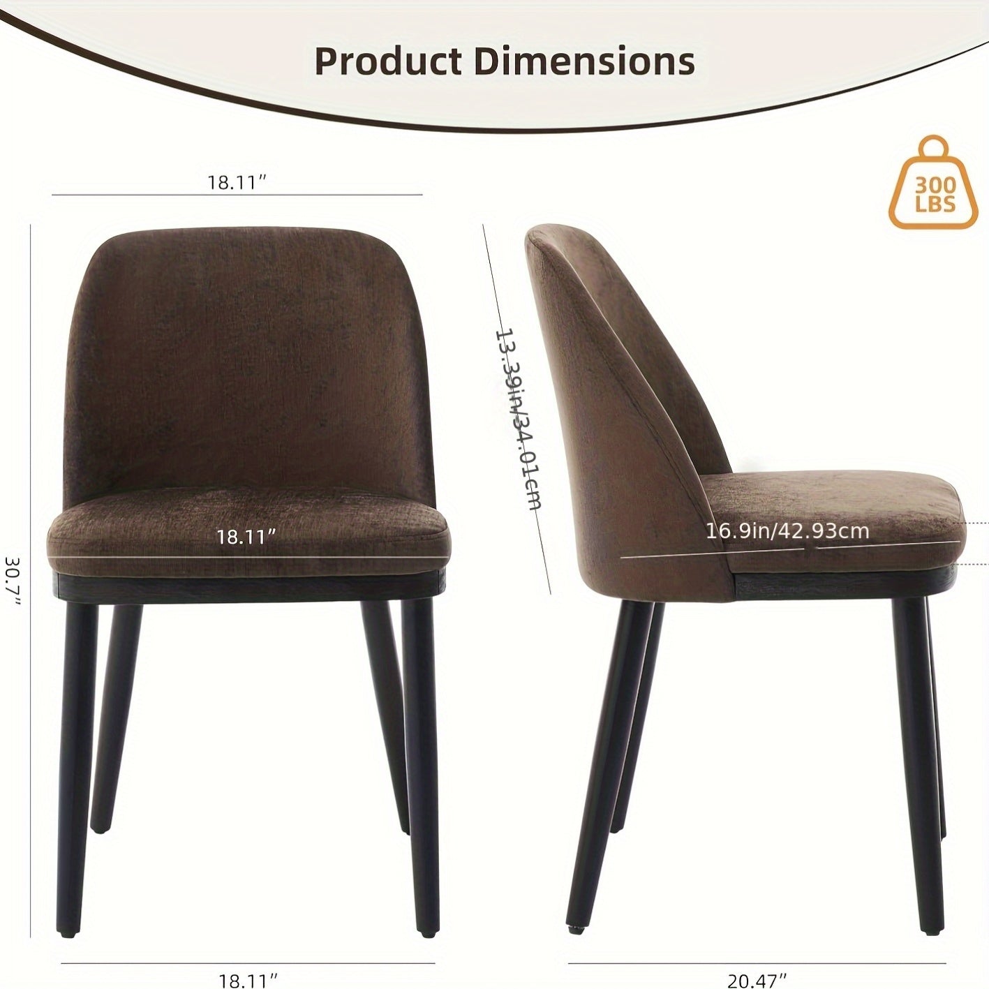 Eetkamerstoelen Set 6 – Stoelen, Keukenstoelen, Dining Chairs, Lunchstoelen – Modern Design – Dikke Kussens – Linnen Bekleding – Kunsthouten Poten – Comfortabel – Duurzaam