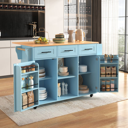 Keukenkar – Serveerwagen – Werktafel – Eettafel – Opbergkast – Uitklapbaar Werkblad – Houtnerf Afwerking – 139×46(71)×91,5 cm – Mobiel Met Wieltjes Of Stevig Houten Onderstel – Veelzijdige Keukenopslag