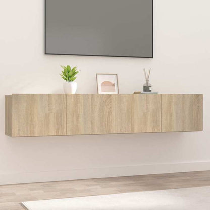 tv meubel – tv kast – tv meubelen – tv dressoir – tv wandmeubel – ruimtebesparend design – Sonoma eiken MDF hout 80x30x30 cm