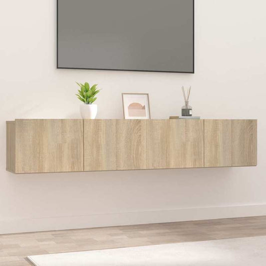 tv meubel – tv kast – tv meubelen – tv dressoir – tv wandmeubel – ruimtebesparend design – Sonoma eiken MDF hout 80x30x30 cm