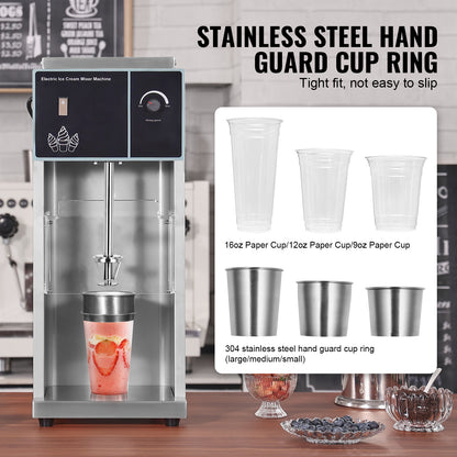 IJsblender – Blender – Milkshake Maker – Smoothiemaker – Koude Drankjes – 400W Motor – Roestvrij Staal