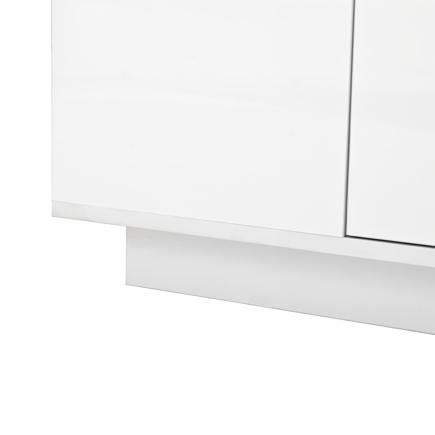 Modern Minimalist Large Coffee Table with Glass Top & Storage - White Frame, 2 Drawers, Easy Assembly, 105cm (40.5") Square Table, Metal for, Beige -Friendly Furniture - No Wood, Low-Maintenance