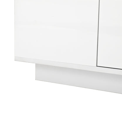 Modern Minimalist Large Coffee Table with Glass Top & Storage - White Frame, 2 Drawers, Easy Assembly, 105cm (40.5") Square Table, Metal for, Beige -Friendly Furniture - No Wood, Low-Maintenance