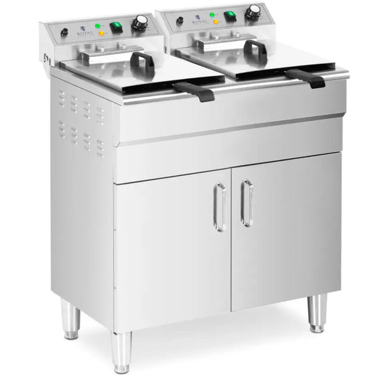 Friteuse – Dubbele Frituurpan – Elektrische Friteuse – Horecafriteuse – Professionele Frituurpan – 26 Liter Capaciteit – 10000W Vermogen – Roestvrij Stalen Behuizing