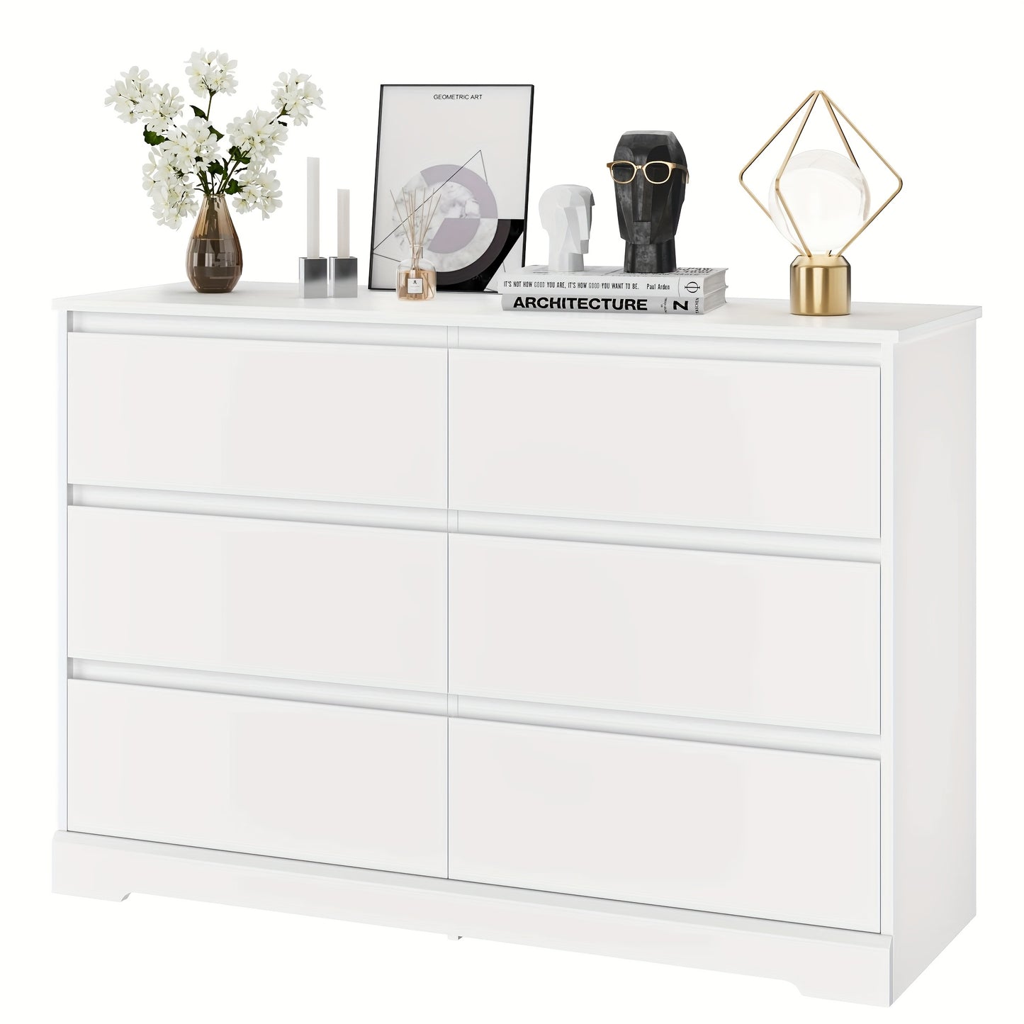 Ladeblok – Ladekast – Kast – Dressoir – Opbergkast – 6 Ruime Lades – Hoogwaardig MDF & Houten Ladepanelen – 120x40x82 cm – Anti-Omvalbeveiliging