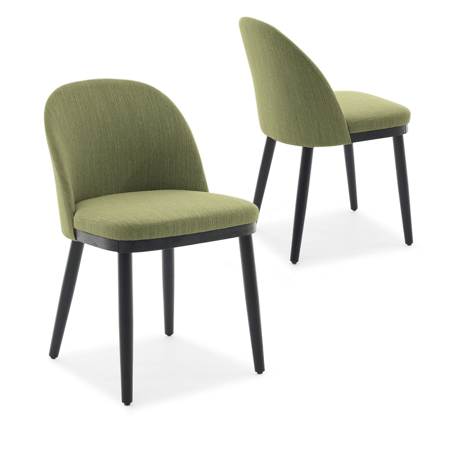 Eetkamerstoelen – Stoelen – Design Stoelen – Dining Chairs – Beklede Stoelen – Set Van 2 Groen – Ergonomische Rugleuning – Massief Beukenhout Frame