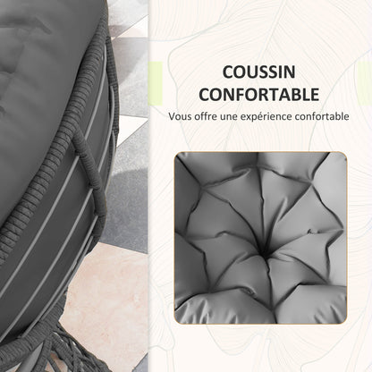 Tuinset – Tuinmeubelset – Loungeset – Balkonset – Tuinmeubelen – 2 Draaibare Papasan Fauteuils – 1 Ronde Bijzettafel – UV Bestendig Rattan Effect – 360° Draaibare Stoelen met Dikke Kussens