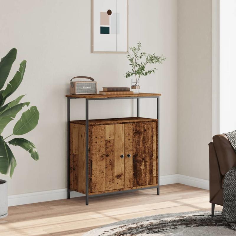 Simple Sideboard, Spacious Storage Cabinet with Display Shelf, Suitable for Kitchen, Living Room, Stylish Furniture, Provides Additional Storage Space And Home Decoration, Ensures Safety. Dresser 70X30X80 Cm Worked Old Wood W