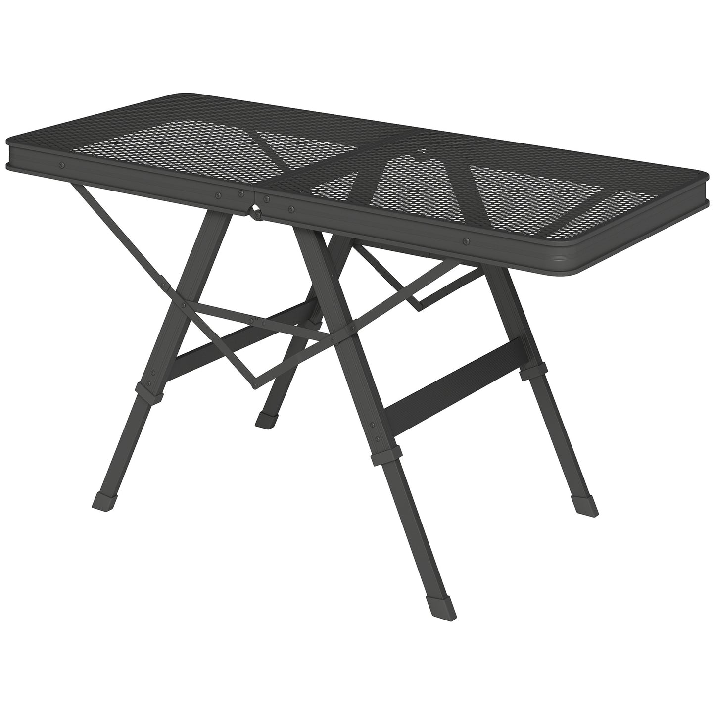 Campingtafel – Klaptafel – Vouwtafel – Kampeertafel – Inklapbare Tafel – Verstelbare Hoogte – Aluminium Met Metalen Rooster