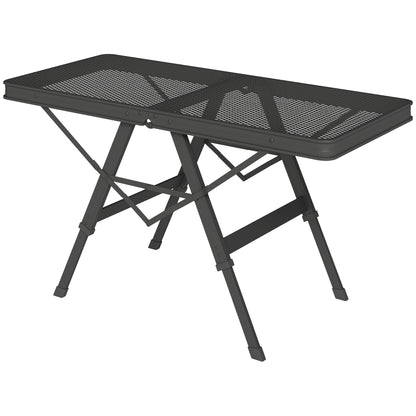 Campingtafel – Klaptafel – Vouwtafel – Kampeertafel – Inklapbare Tafel – Verstelbare Hoogte – Aluminium Met Metalen Rooster