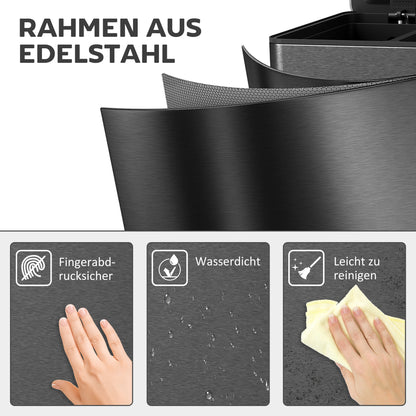 Afvalemmer – Prullenbak – Vuilnisbak – Sorterbak – Afvalcontainer – Zwart – 3 x 20 Liter Compartimenten – Soft-Close Deksel Met Geurfilter