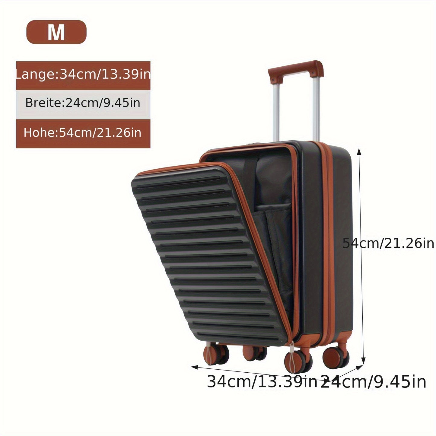 Kofferset – Reiskoffer Set – Trolley – Bagage – Ruimbagage – Innovatief Voorvak Met Rits – Opvouwbare Bekerhouder – Lichtgewicht ABS – 360° Wielen