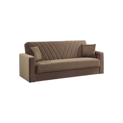 3-Seater Adda Sofa Bed, Linear Storage Sofa with 2 Cushions, Click-Clack Opening Fabric Living Room Sofa, 214x81x89 cm, Available in 2 Colors