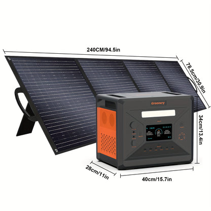 Draagbare Powerstation – Mobiele Generator – Solar Generator – Outdoor Stroomvoorziening – Noodstroomvoorziening – 2500W Vermogen – 2304Wh Capaciteit – Snel Opladen & UPS Functie
