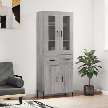 Simple Sideboard, Spacious Storage Cabinet with Display Shelf, Suitable for Kitchen, Living Room, Stylish Furniture, Offers Additional Storage Space and Home Decoration, Ensures Safety. Tall Cabinet 69.5x34x180 cm, Treated Wo