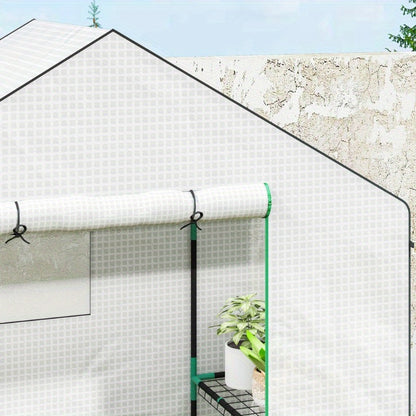Kasje – Tuinkas – Kweekkas – Broeikas – Serre – Winterbestendig Stalen Frame – Oproldeur en Ventilatie – 143x74x190 cm