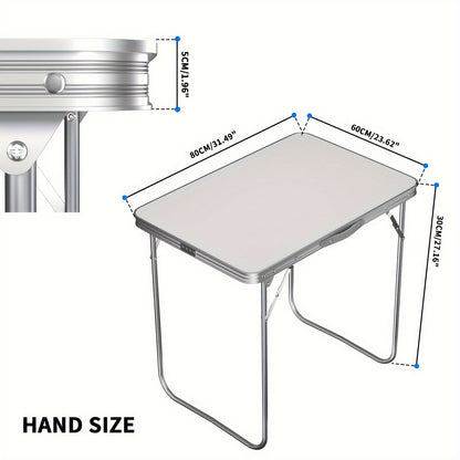 Opvouwbare Tafel – Campingtafel – Tuinbord – Picknicktafel – Kampingtafel – Compact 80x60x69 cm – Waterbestendig MDF – Stevig Stalen Frame