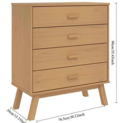 4-Drawer Large Wood Storage Cabinet with Lockable Drawers & Open Shelf - Modern Minimalist Brown Oak-like Heavy-Duty Organizer, Easy Assembly Cabinet for Bedroom, Living Room, Office - Sturdy Wood (Lock, Storage Cabinets