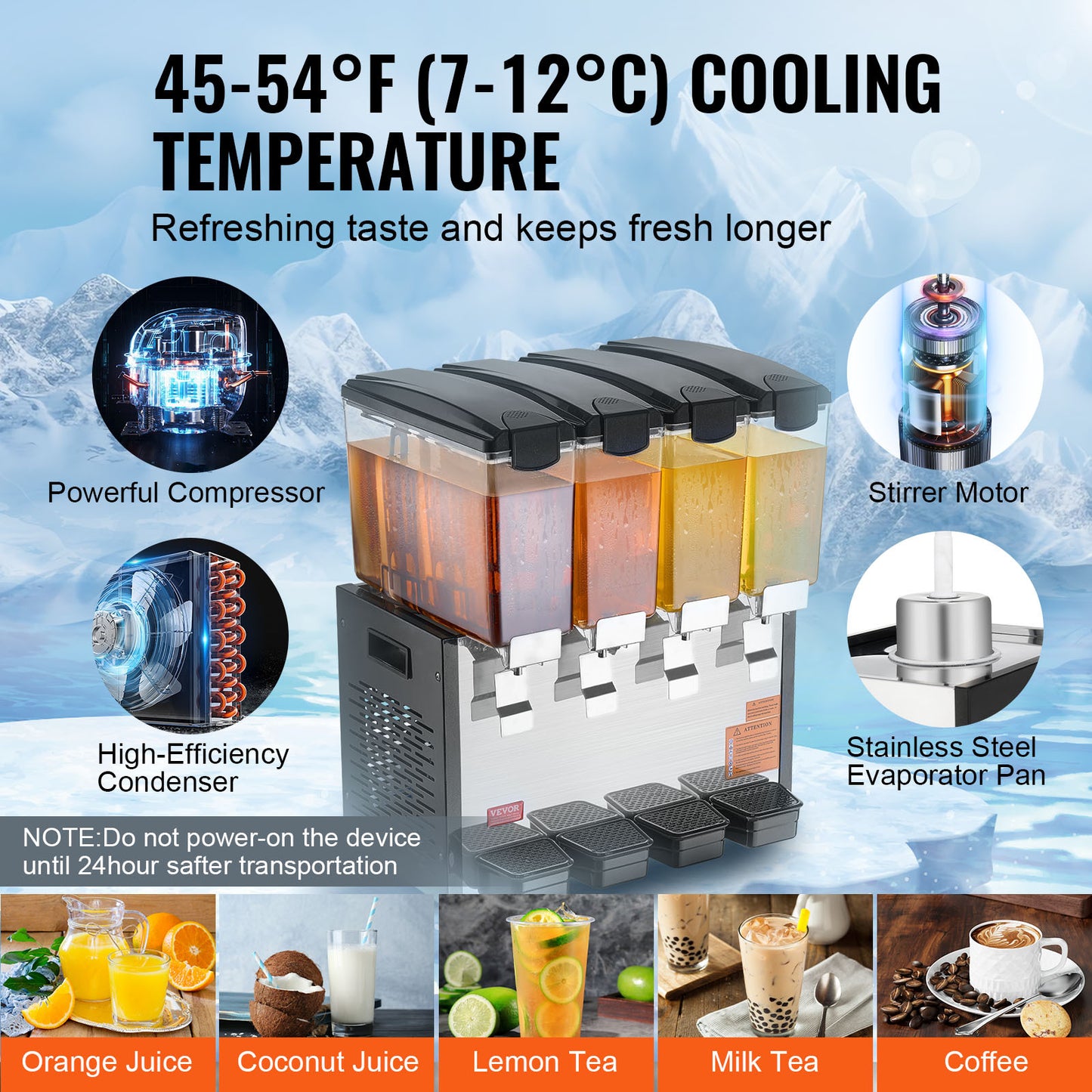 Drankdispenser – Waterdispenser – Limonadetap – Sapdispenser – Bardispenser – 10 Liter Capaciteit – Koeling & Roerfunctie