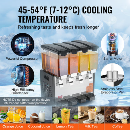 Drankdispenser – Waterdispenser – Limonadetap – Sapdispenser – Bardispenser – 10 Liter Capaciteit – Koeling & Roerfunctie