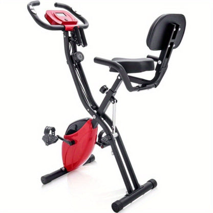 Inklapbare Hometrainer – Magnetische Weerstand – Compacte Fitnessfiets – Ruimtebesparend – Stille Training – Trainingscomputer – Weerstandsbanden - Rood