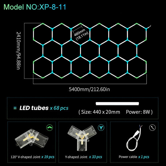 LED Hexagonale Garagelamp – Plafondlamp – Industrieel Licht – LED Paneel – Workshop Verlichting – PC Lampshade – Hoog Lumen – AC220-240V
