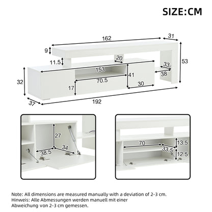 Tv-meubel – TV-kast – Mediameubel – Entertainmentmeubel – Dressoir – Wit – 3 Gesloten Kasten – Geschikt voor 85 Inch TV
