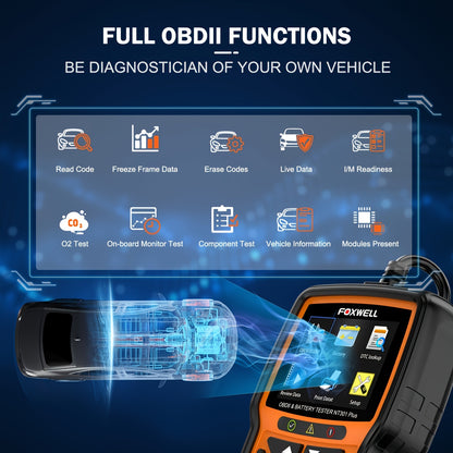 OBD2 Scanner – Diagnostische Scanner – Foutcode Lezer – Batterijtester – Auto Diagnosetool – 12V Batterijtest Met Cold Cranking Amps – Check Engine Light Reset