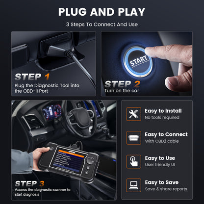 OBD2 Scanner – Autodiagnose Tool – Foutcode Lezer – ABS Systeem Tester – Airbag Scanner – ABS Bleeding – EPB Reset – 12V Batterijtest – Gratis Updates