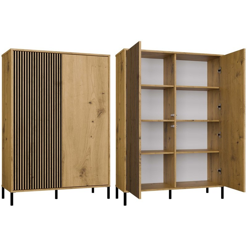 Lambrisering – Wandbekleding – Wandpanelen – Sierlijsten – Behang – 2 Lange Deuren – MDF Artisan Oak – TIP-ON Klik-systeem