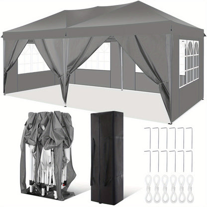 Partytent – Paviljoen – Feesttent – Tuintent – Luifeltent – Pop-up – 3,05x6,1 m – 8 Verwijderbare Zijwanden – Draagtas Inclusief