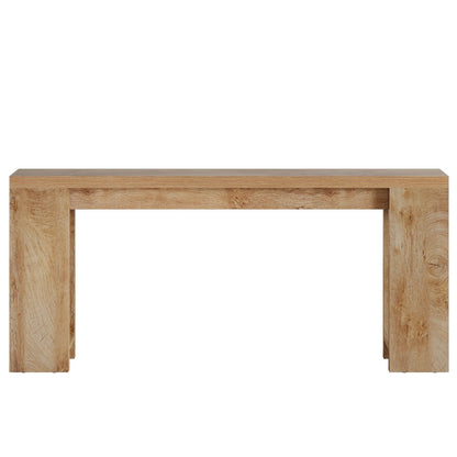 63-Inch Extra Long Console Table Suitable for Entryway, Living Room - Modern Farmhouse Sofa Table with Light Oak Brown Engineered Wood Top & Narrow Space-Saving Design, Easy Assembly for Hallway, Apartment, Small Spaces - Dur