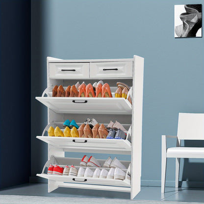 Schoenenkast – Schoenenrek – Schoenopberger – Schoenenkast – Schoenenorganizer – Wit – Ultra-Dunne Slanke Kast – 16-20 Paar Schoenen Capaciteit