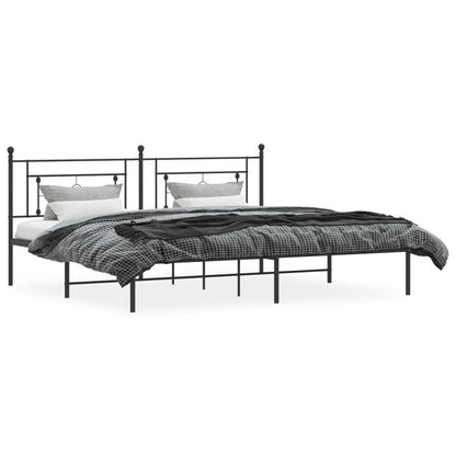 Metal Bed Frame with Headboard, 200X200 Cm