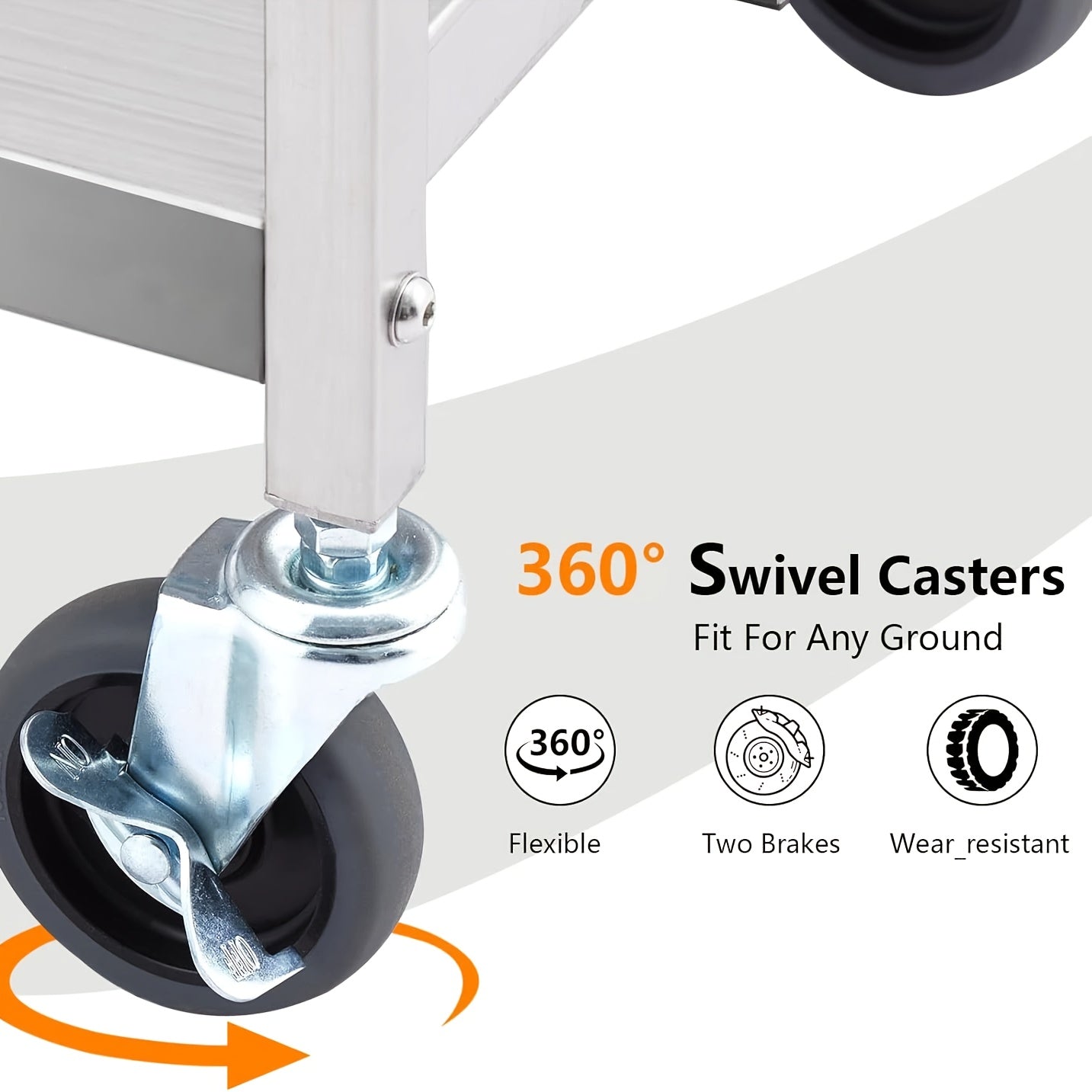 Opvouwbare Transportkar – Vouwbare Kar – Transportwagen – Trolley – Inklapbare Kar – Zilveren Variant – Draagkracht 181 kg – 3 Stevige Planken – Vergrendelbare Rubber Wielen – Ruimtebesparend Design