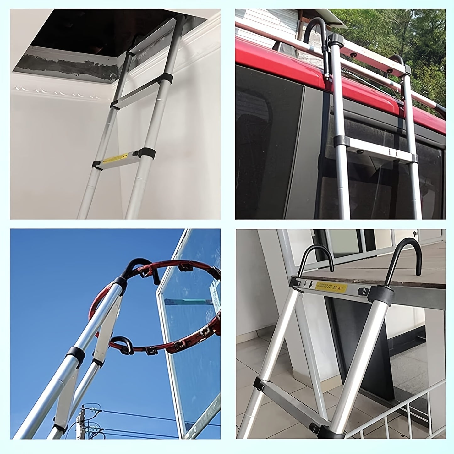 Telescopische Ladder – Uitschuifbare Ladder – Vouwladder – Inschuifbare Ladder – Opklapbare Ladder – 6,2 Meter Aluminium – Draagkracht 150 kg – Anti-slip Voeten