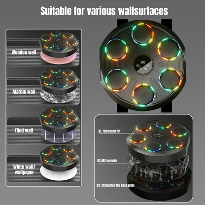 Bokszak – Boksbal – Boksmachine – Boxmachine – Boxing Trainer – Bluetooth Muziek – 12 Snelheids- en Volume-instellingen – Intelligente LED Telling – 2400mAh Accu