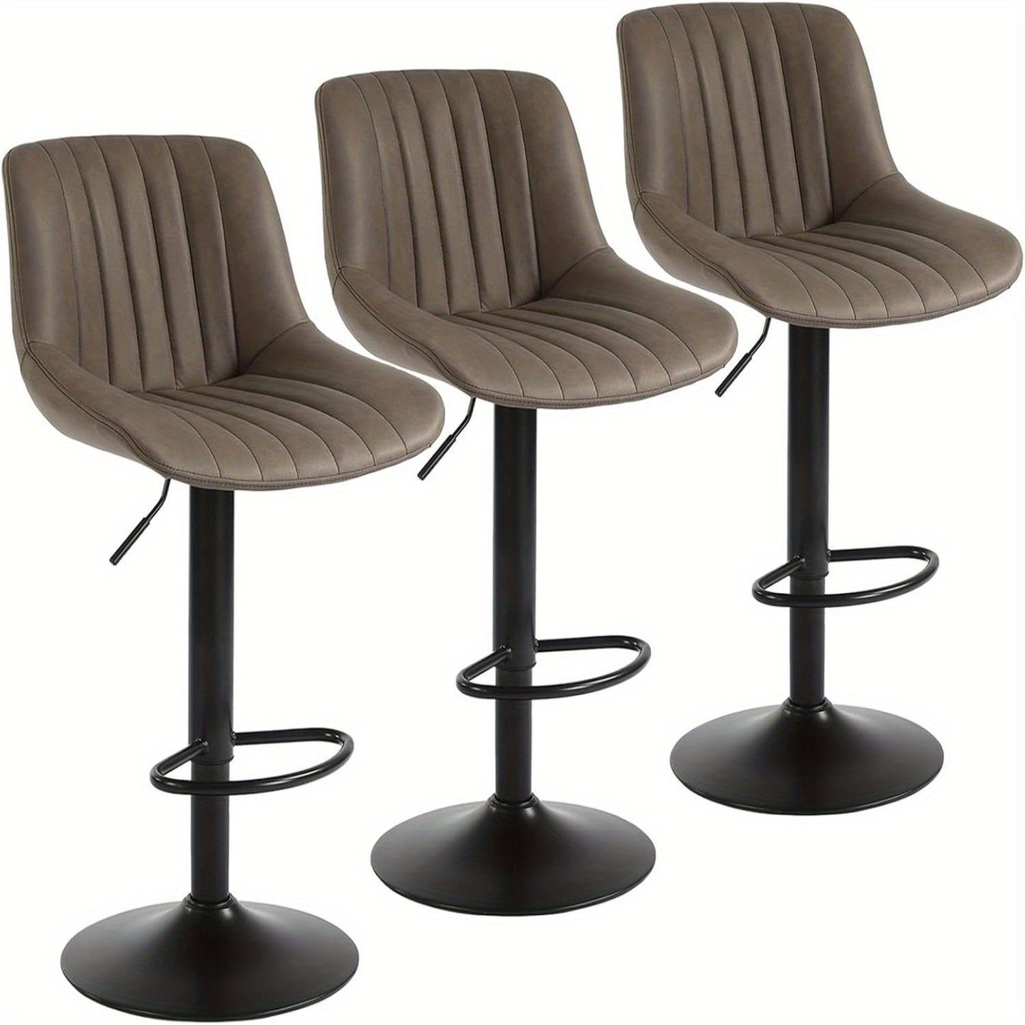 Barstoel – Barkruk – Barstoel Kruk – Barkrukken – Keukenstoel – Verstelbare Zithoogte 55-75 cm – Velvet Bekleding Met Rugleuning En Voetsteun