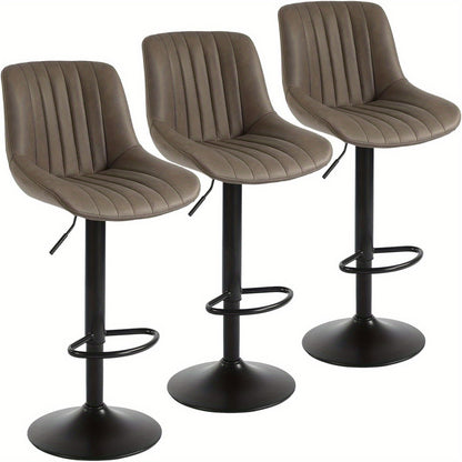 Barstoel – Barkruk – Barstoel Kruk – Barkrukken – Keukenstoel – Verstelbare Zithoogte 55-75 cm – Velvet Bekleding Met Rugleuning En Voetsteun