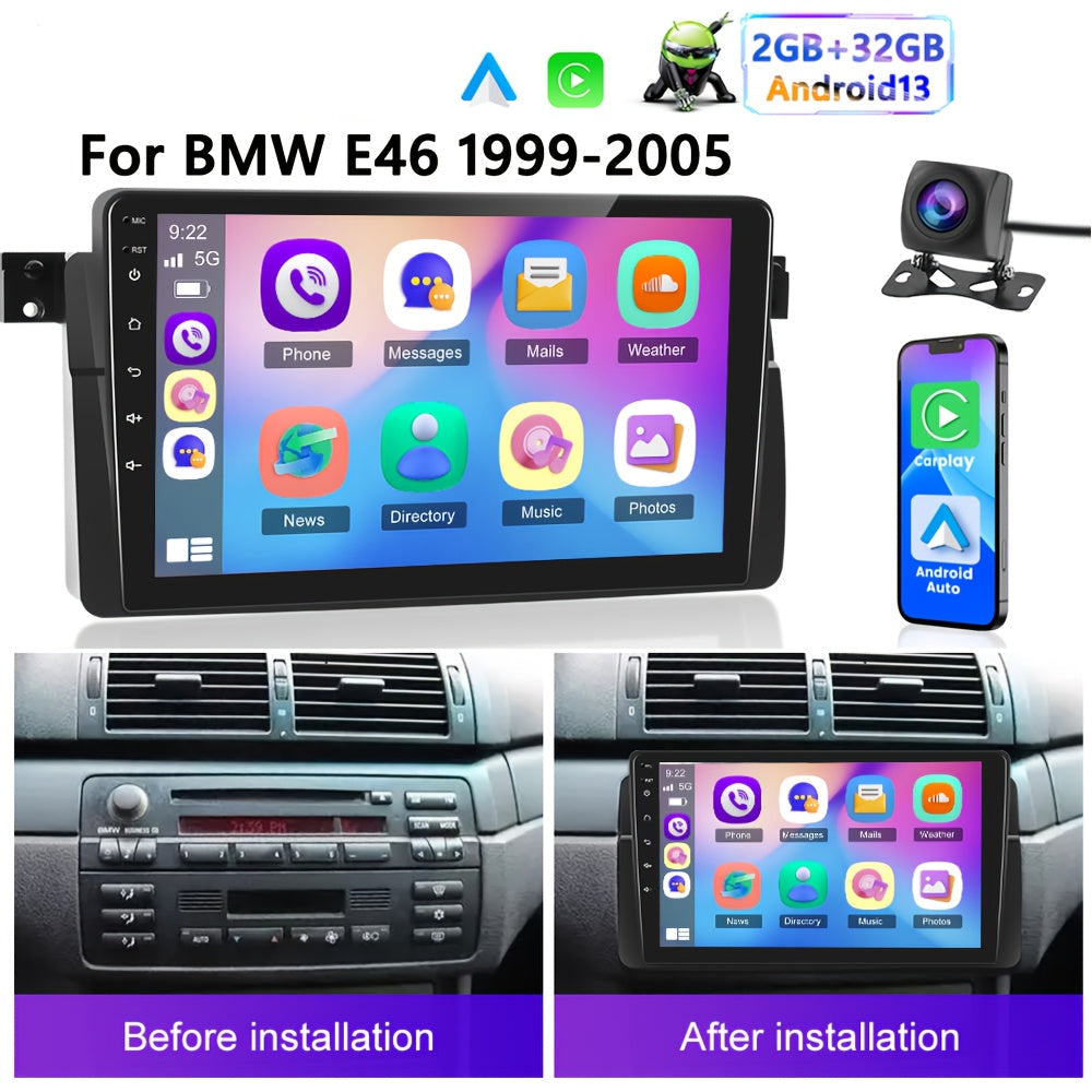 Autoradio – Multimedia Systeem – Inbouw Radio – Touchscreen Radio – Navigatiesysteem – 9 Inch Scherm – Met AHD Achteruitrijcamera & DVR-camera