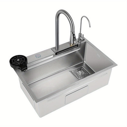 Keukenspoelbak – Spoelbakken – Gootsteen – Wasbak – Spoelbak RVS – 8 Inch Grote Capaciteit – Anti-Verstoppingsafvoer & Geluiddempend