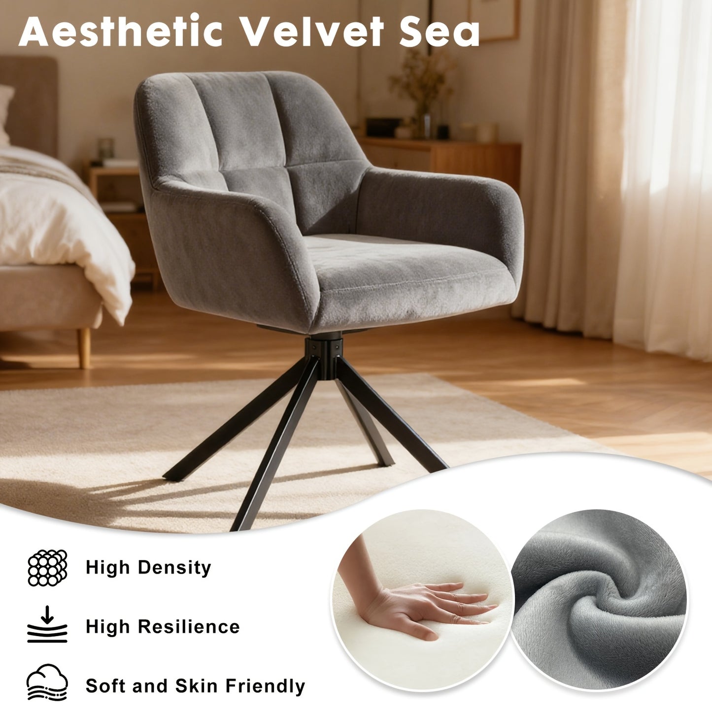 Eetkamerstoelen – Stoelen – Dining Chairs – Keukenstoelen – Meubelstoelen – Set van 2 Groen – Fluweel Bekleding – Metalen Frame