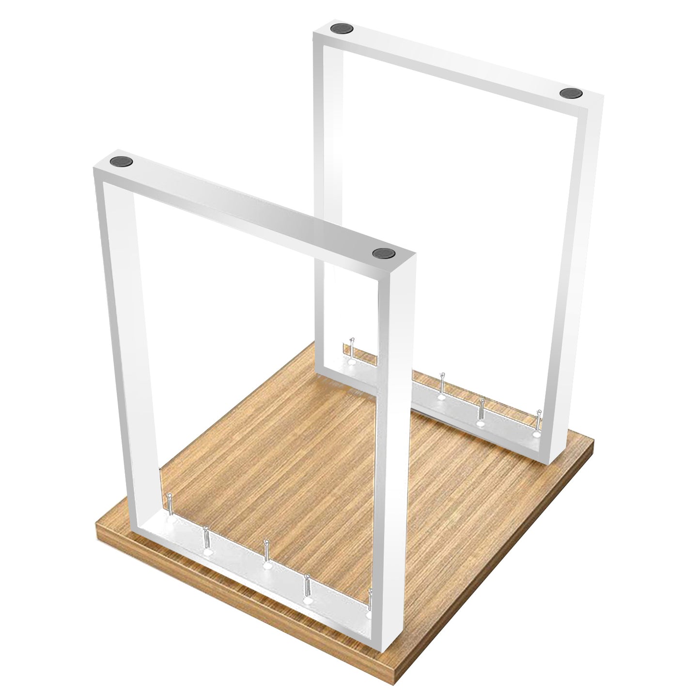 Metalen Meubelpootjes – Meubelpoten – Tafelpoten – Industriële Poten – Meubilair Onderstellen – Wit – 60 x 8 x 72 cm – Duurzaam Metaal – Industrieel Design