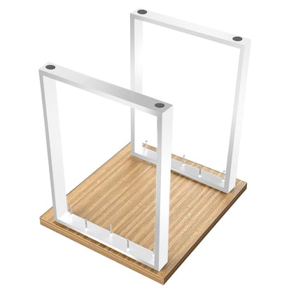 Metalen Meubelpootjes – Meubelpoten – Tafelpoten – Industriële Poten – Meubilair Onderstellen – Wit – 60 x 8 x 72 cm – Duurzaam Metaal – Industrieel Design