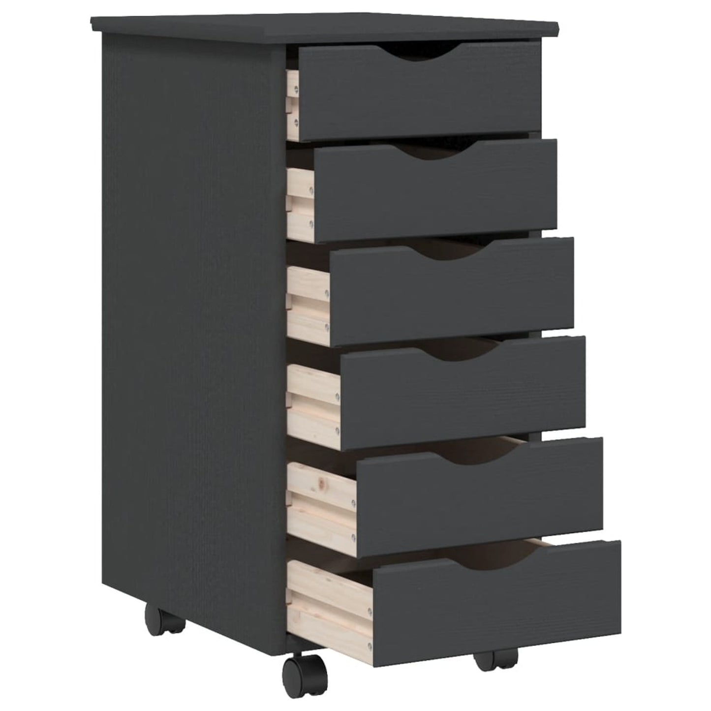 Rollende Opbergkast – Ladekast – Mobiele Kast – Opbergmeubel – Bureaukast – Massief Grenenhout – Zwenkwieltjes – Compact Formaat