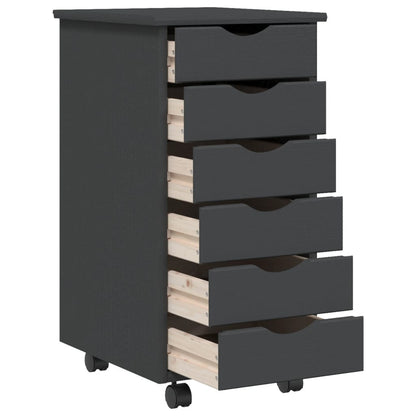 Rollende Opbergkast – Ladekast – Mobiele Kast – Opbergmeubel – Bureaukast – Massief Grenenhout – Zwenkwieltjes – Compact Formaat
