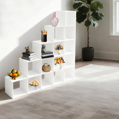 15-Cube L-Shaped Storage Bookcase | Plastic Freestanding Organizer for Home & Office, Contemporary Style by NaMaSyo, Corner Shelves